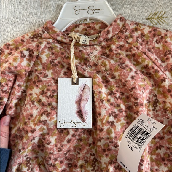 Jessica Simpson Baby Floral Top in Pink and Brown - Picture 2 of 3